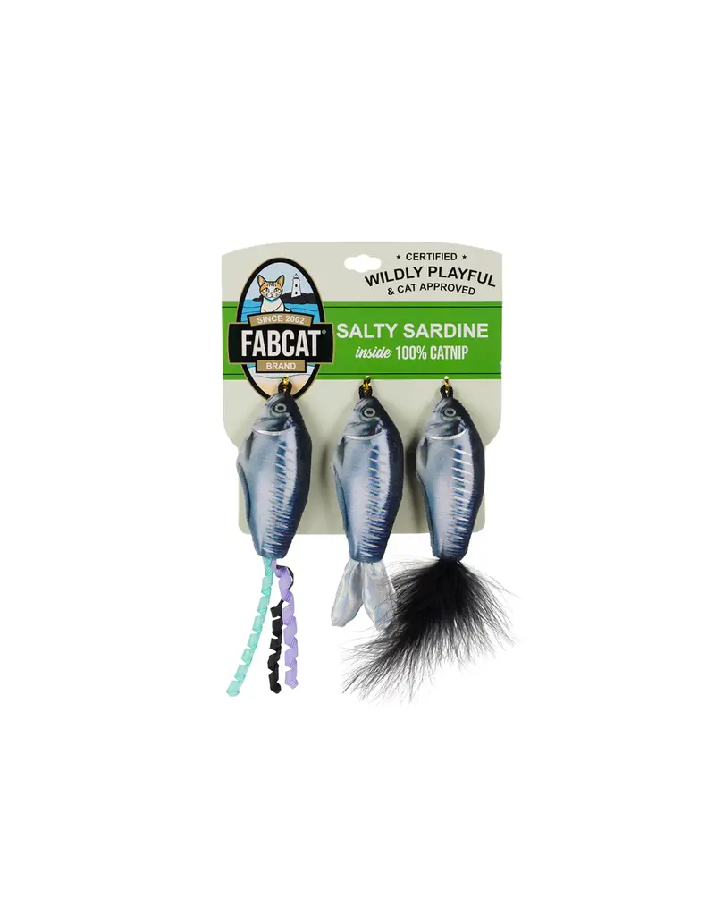 Fab Dog Sardines For Cats Toy Gray