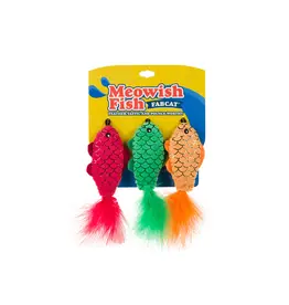 Fab Dog Fabdog Meowfish Cat Toy 3 Pk