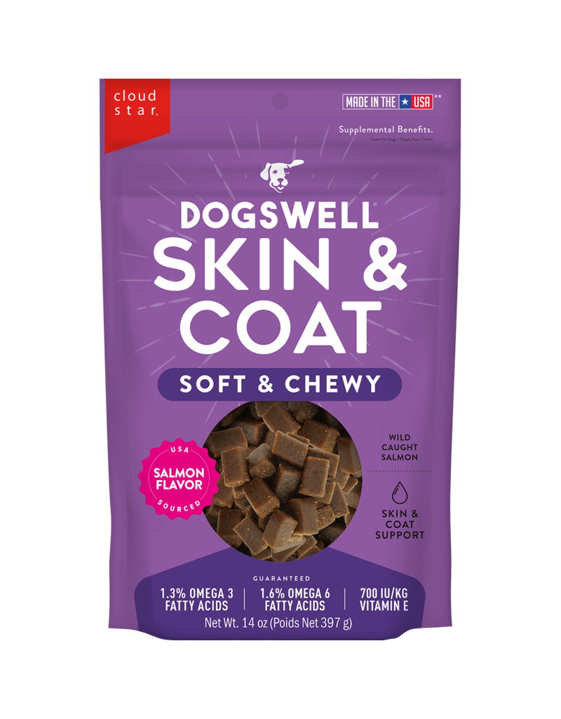 Dogswell Dogswell Skin & Coat Soft & Chewy Dog Treat Salmon 14 Oz