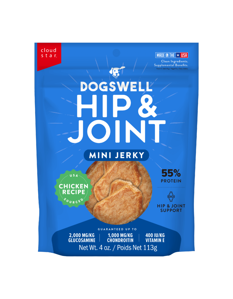 Whitebridge Pet Brands Dogswell Hip & Joint Mini Jerky Dog Treat Chicken 4 Oz