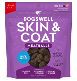 Dogswell Dogswell Skin & Coat Meatball Dog Treat Duck 14 Oz