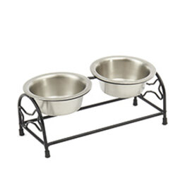 Petrageous Petrageous Bone Shape Metal Diner with Stainless Steel Bowls