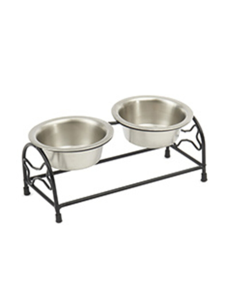 Petrageous Petrageous Bone Shape Metal Diner with Stainless Steel Bowls