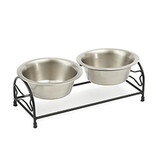 Petrageous Petrageous Bone Shape Metal Diner with Stainless Steel Bowls