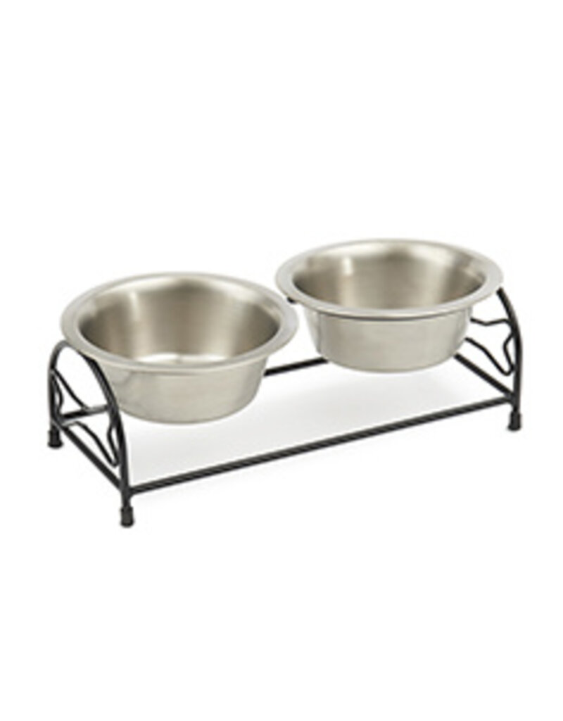 Petrageous Petrageous Bone Shape Metal Diner with Stainless Steel Bowls