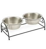 Petrageous Petrageous Bone Shape Metal Diner with Stainless Steel Bowls
