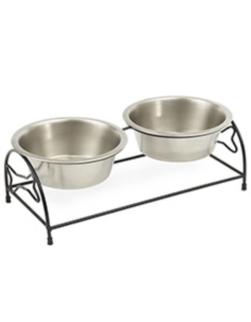 Petrageous Petrageous Bone Shape Metal Diner with Stainless Steel Bowls