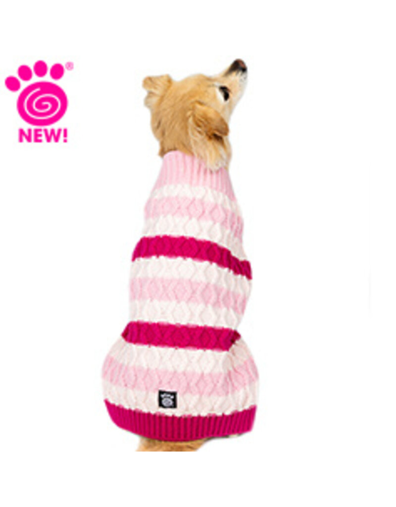 Petrageous EB Striped Crewneck Sweater Pink