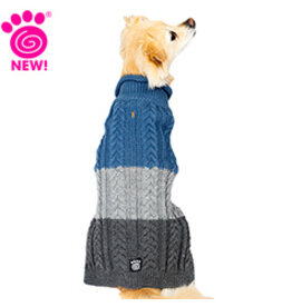 Petrageous EB Colorblock Cable Rollneck Sweater Blue/Gray