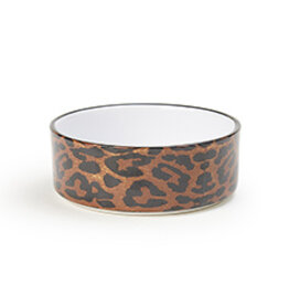 Petrageous Petrageous 5 In Leopard Paw Stoneware Bowl, 2 Cups