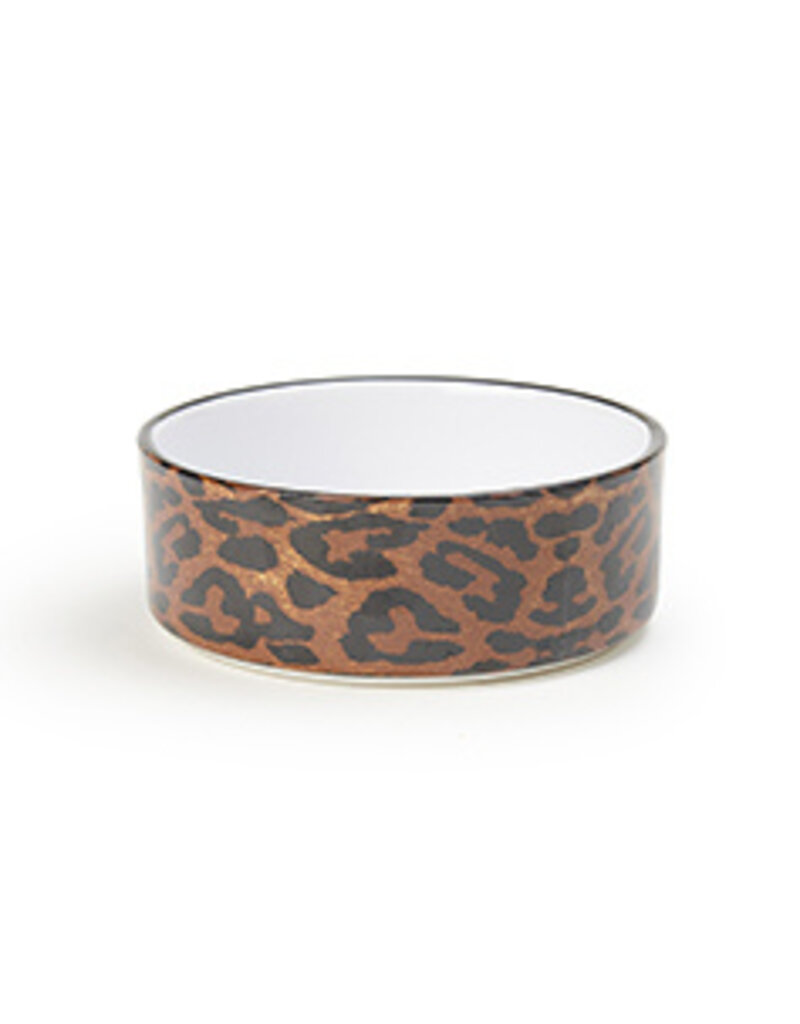 Petrageous Petrageous 5 In Leopard Paw Stoneware Bowl, 2 Cups