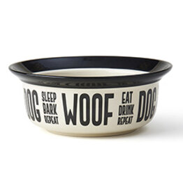 Petrageous Petrageous Eat Drink Repeat Natural/Black 6 In Bowl, 2 Cups