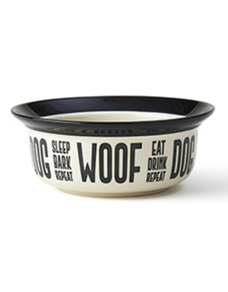 Petrageous Petrageous Eat Drink Repeat Natural/Black 6 In Bowl, 2 Cups