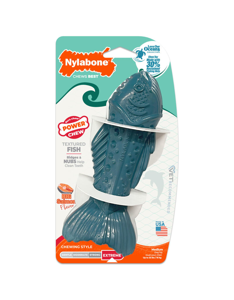 Nylabone Nylabone Power Chew Love Our Oceans Textured Fish Dog Toy