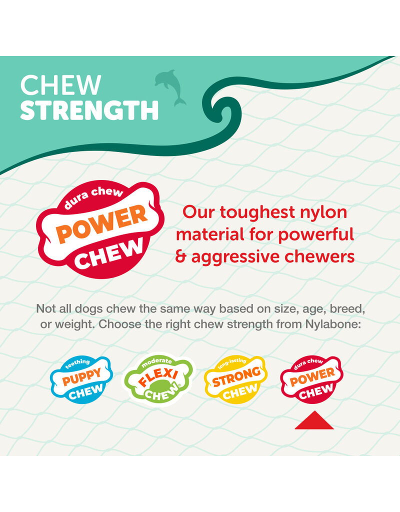 Nylabone Nylabone Power Chew Love Our Oceans Textured Fish Dog Toy