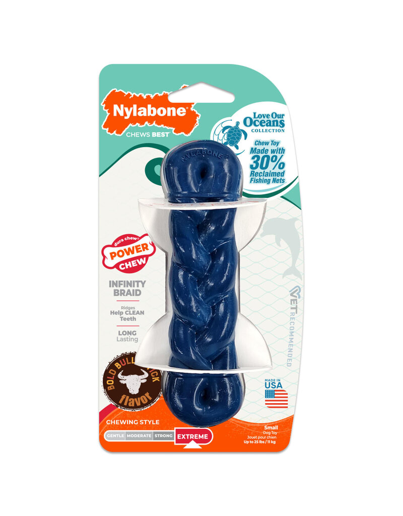 Nylabone Nylabone Power Chew Love Our Oceans Infinity Braid Bone Dog Toy
