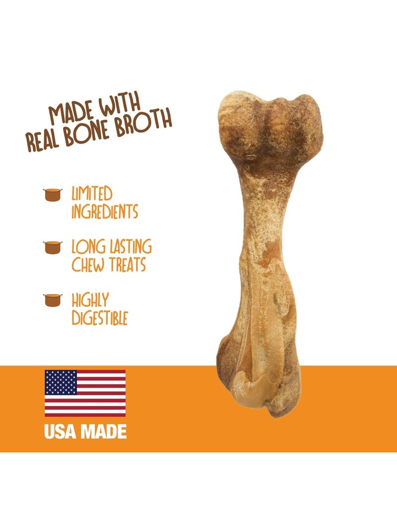 Nylabone Healthy Edibles Broth Bone Natural Dog Chew Ham Large