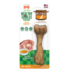 Nylabone Healthy Edibles Broth Bone Natural Dog Chew Ham Large
