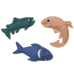 Ethical Pet Spot Dura-Fused Leather Fish Dog Toy Asst 7 In
