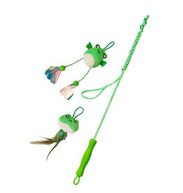 Ethical Pet Loopity Loop Frog & Tadpole Wand Cat Toy 18 In