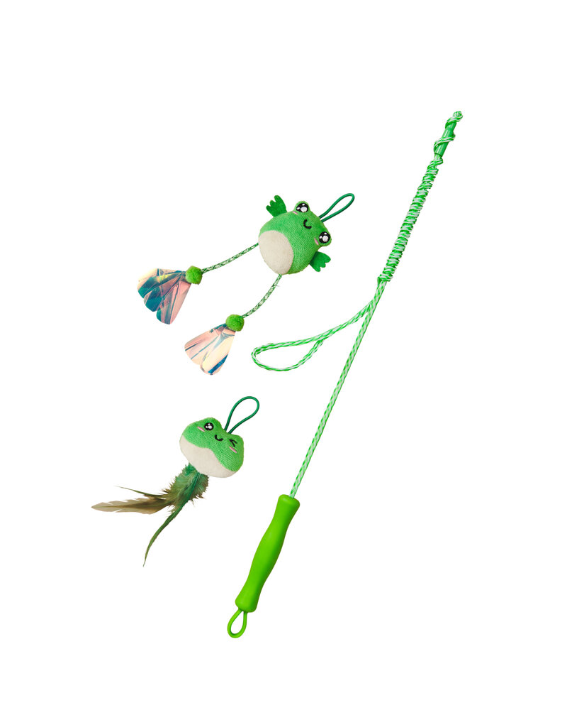 Ethical Pet Loopity Loop Frog & Tadpole Wand Cat Toy 18 In