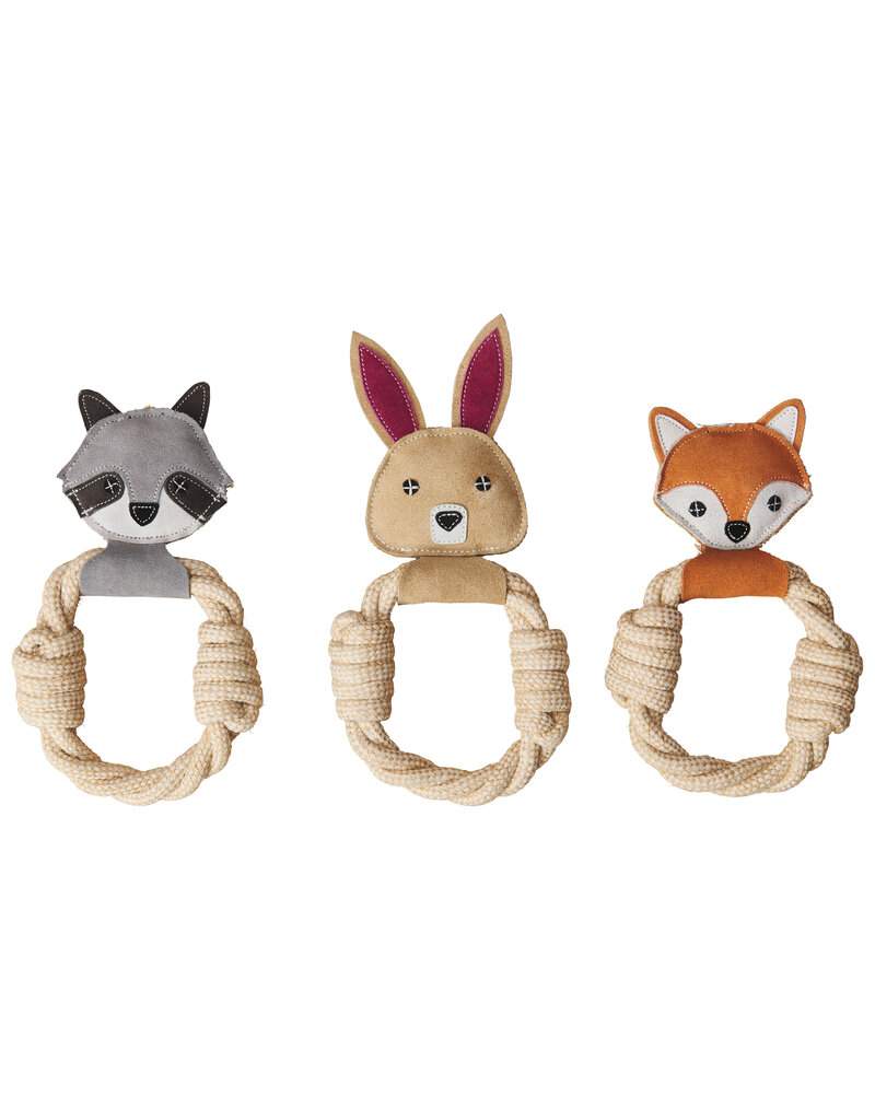 Ethical Pet Spot Dura-Fused Color Leather Dog Toy Forest Rings