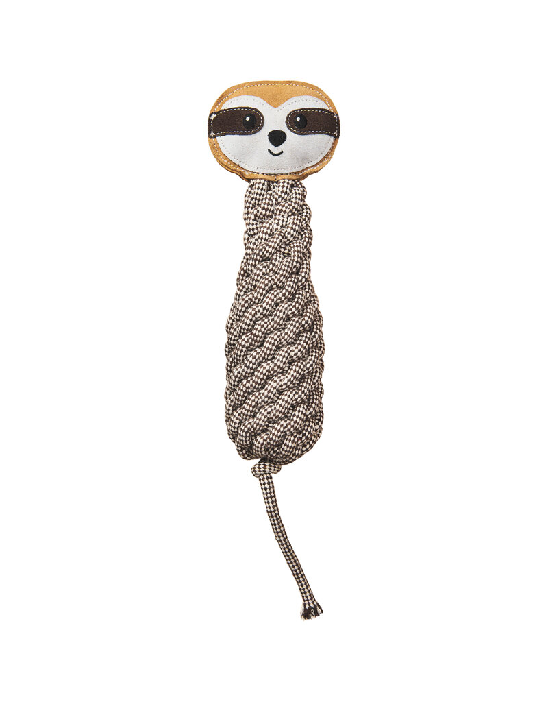 Ethical Pet Spot Dura-Fused Color Leather Dog Toy Bottle Sloth 13 In