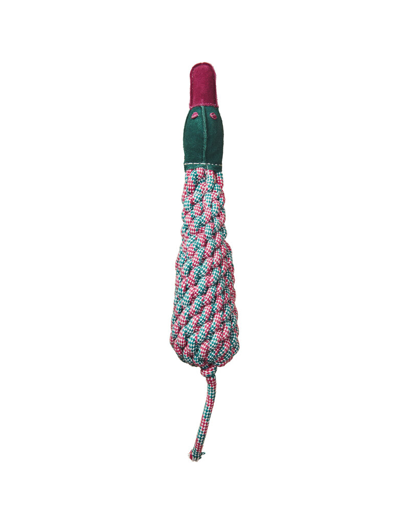 Ethical Pet Spot Dura-Fused Color Leather Dog Toy Bottle Duck 13 In