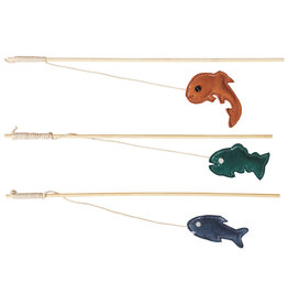Ethical Pet Spot Dura-Fuse Leather Fish Wand Cat Toy 12 In