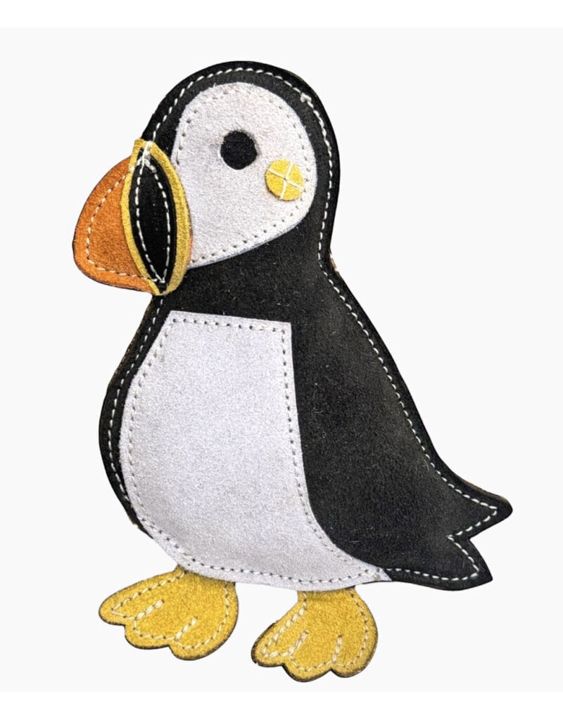 Ethical Pet Spot Dura-Fused Leather Puffin Dog Toy Asst 8.5 In
