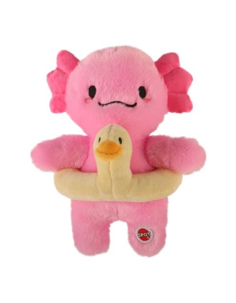 Ethical Pet Axolotl With Duck Tube Plush Dog Toy 10 In