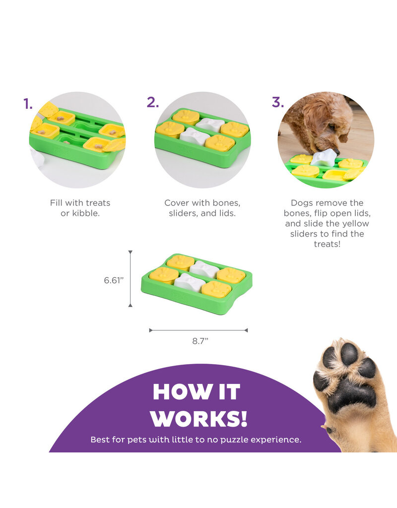 Outward Hound Outward Hound Brick Dog Puzzle Green Level 2
