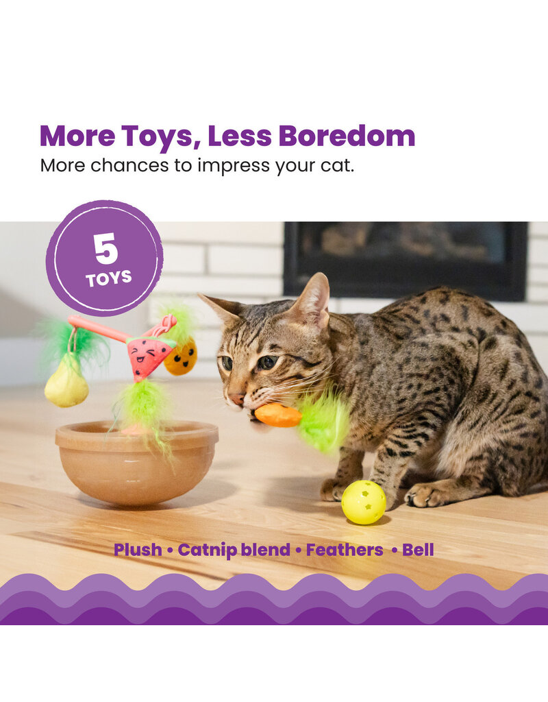 Outward Hound Catstages Hunt and Wobble Fruit Bowl Cat Toy