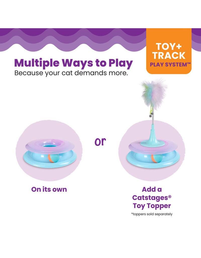 Outward Hound Catstages Race and Trace Track Interactive Cat Toy with Catnip Diffuser