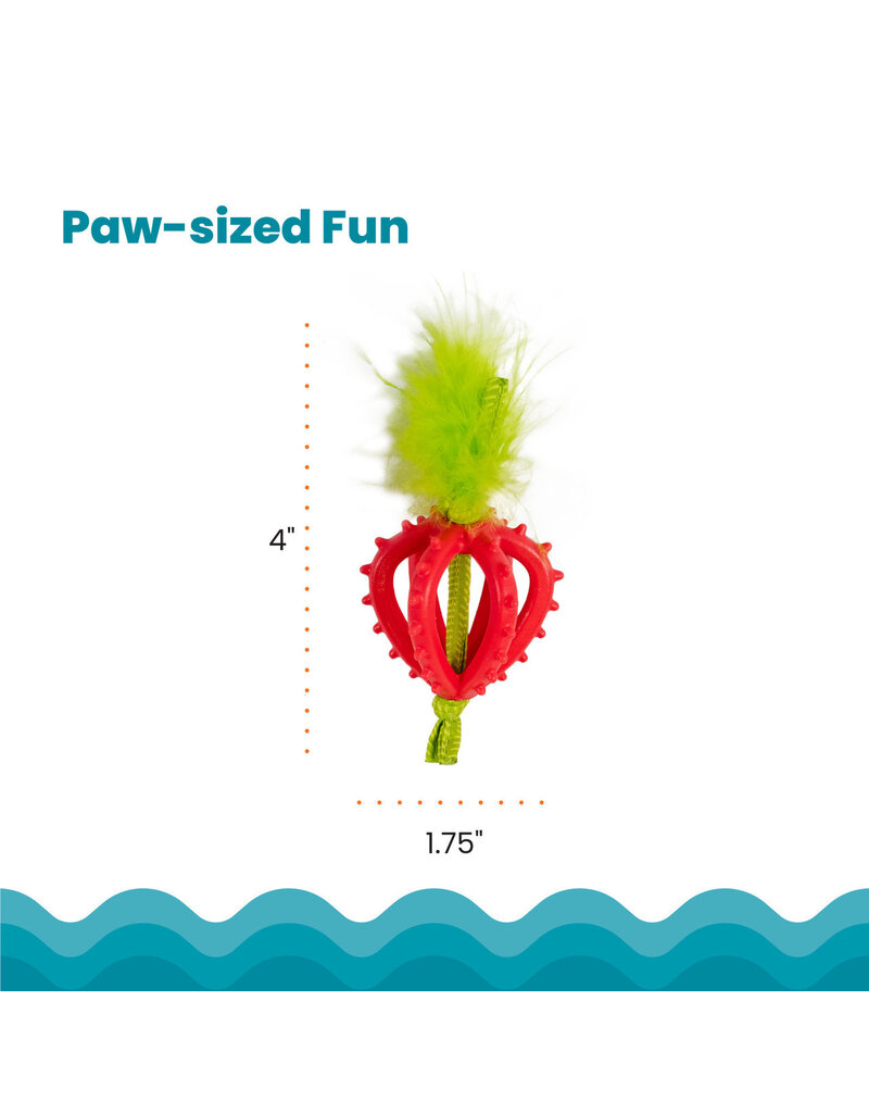 Outward Hound Catstages Dental Strawberry Teether Cat Toy