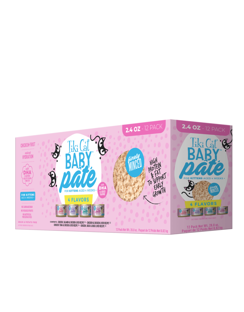 Tiki Pet Tiki Cat Baby Pate Kitten Variety Pack 2.4 Oz Can 12-pk