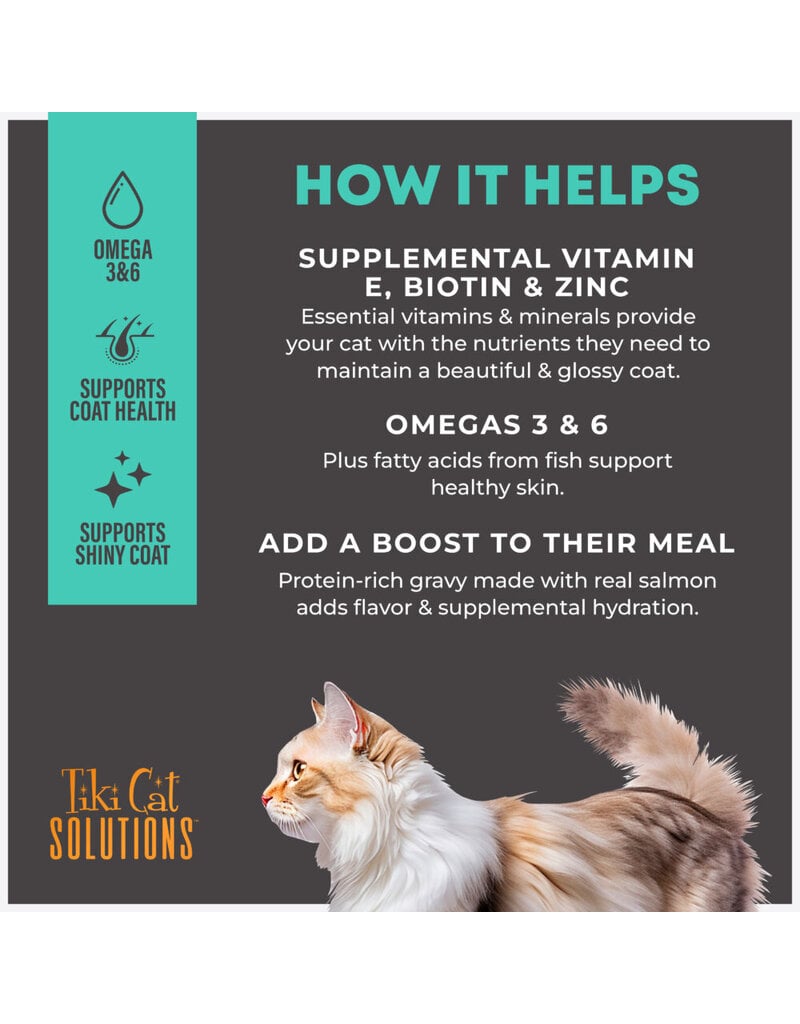 Tiki Pet Tiki Cat Solutions Skin & Coat Topper Salmon in Broth 1.5 Oz Pouch