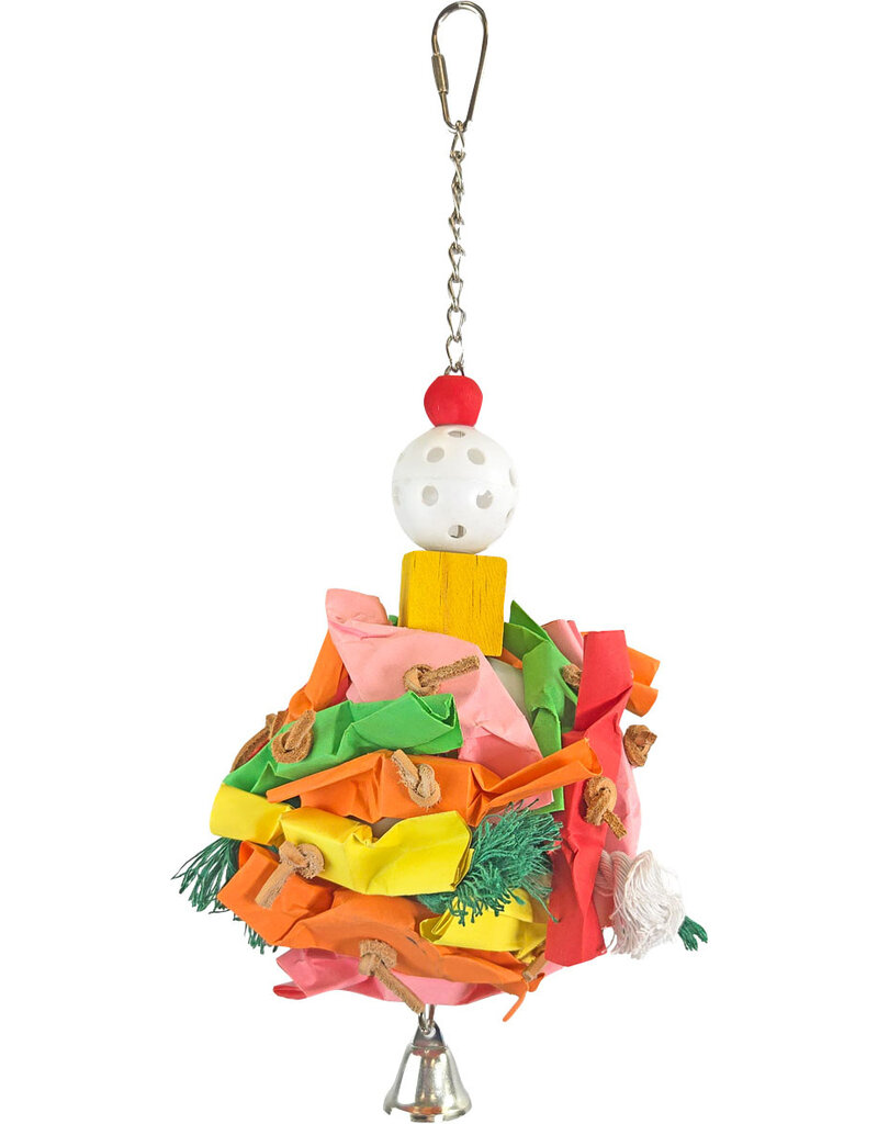 A&E Cage Company Happy Beaks Monster Ball With Bell Bird Toy