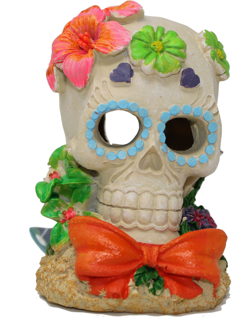 EXOTIC ENVIRONMENTS Exotic Environment Sugar Skull Aquarium Ornament
