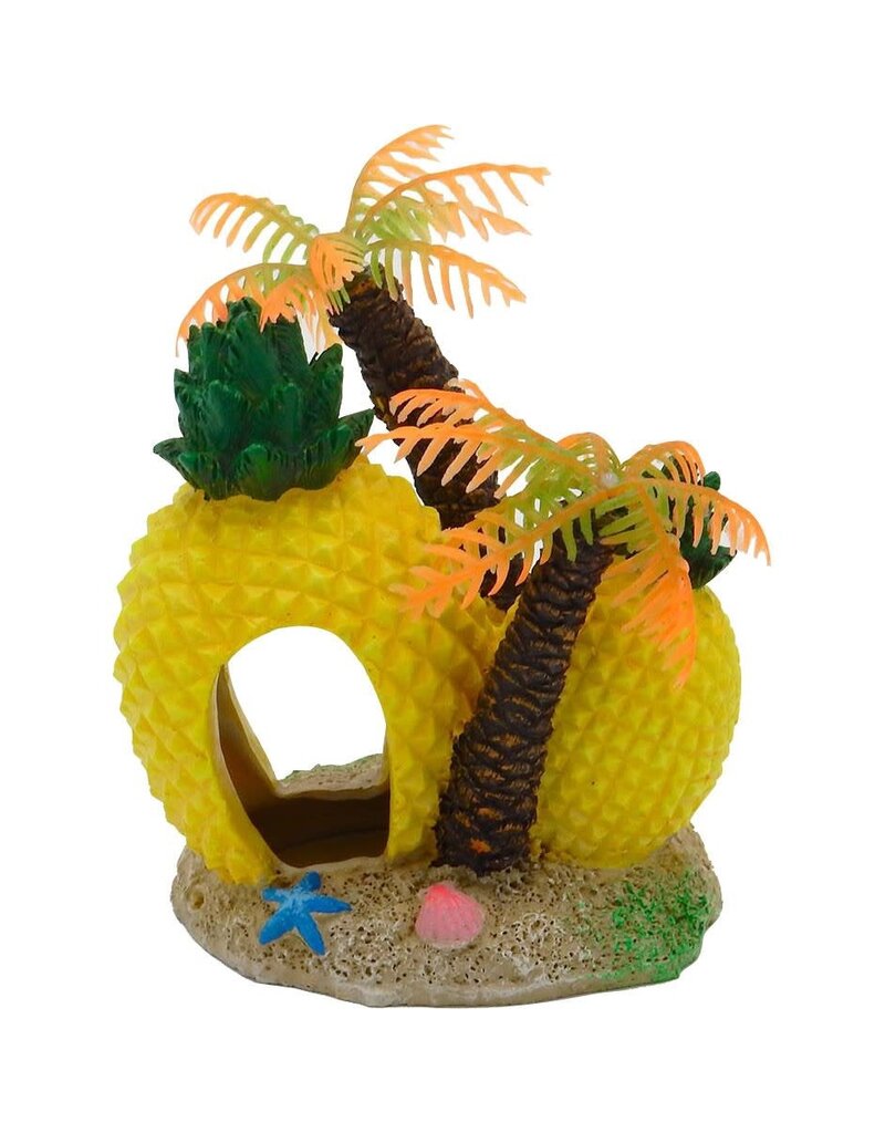 Blue Ribbon Pet Exotic Environments Pineapple Island Hideaway Aquarium Ornament Sm