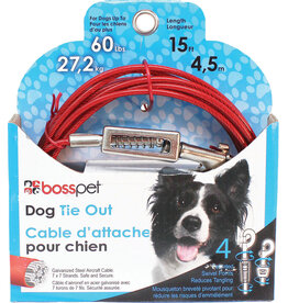Boss/Pet Edge Boss Pet Tie-out 60lb LG 15ft Spring