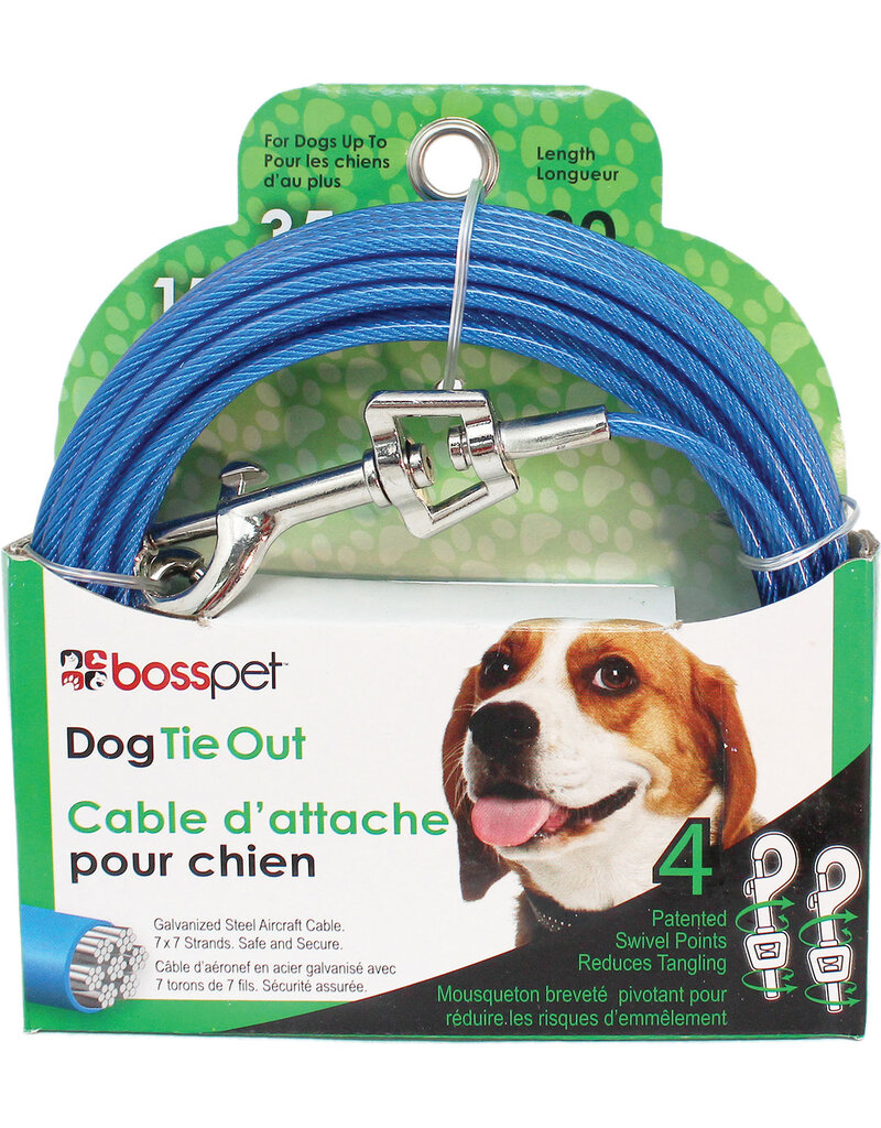 Boss/Pet Edge Boss Pet Tie-out 35lb MD 30ft Swivel Snap