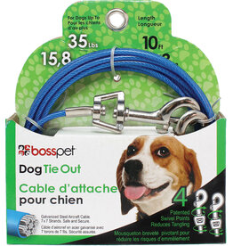 Boss/Pet Edge Boss Pet Tie-out 35lb MD 10ft Swivel Snap