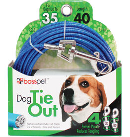 Boss/Pet Edge Boss Pet Tie-out 35lb MD 40ft swivel  snap