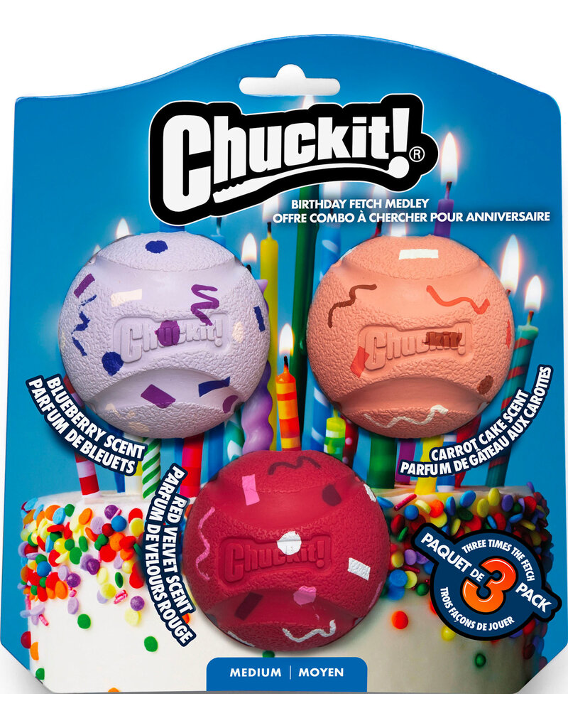 Chuck It! Chuck it! Birthday Ball Medley Medium 3 Pack