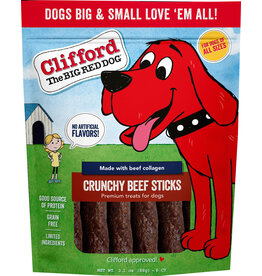 Clifford the Big Red Dog Clifford Crunchy Sticks Dog Treat Beef 6 Oz