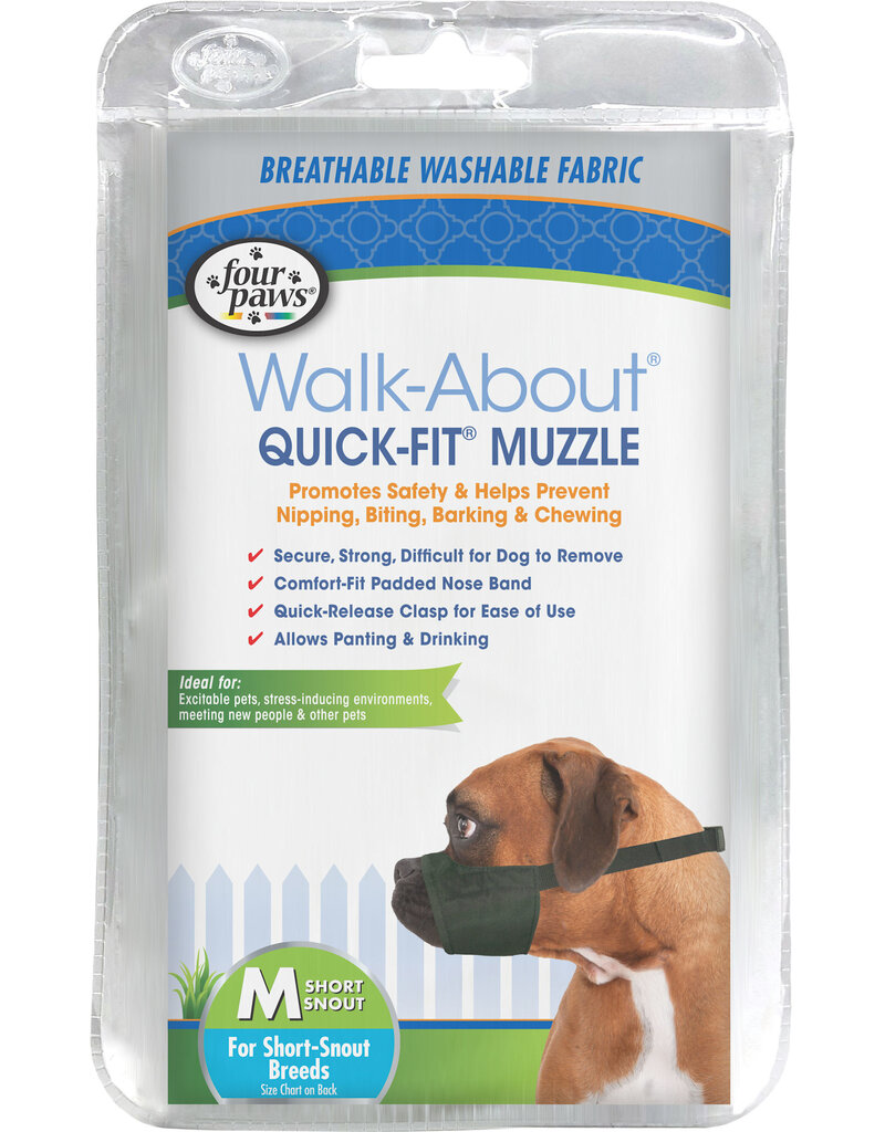 Four Paws Four Paws Walk About Quick Fit Dog Muzzle Med Short