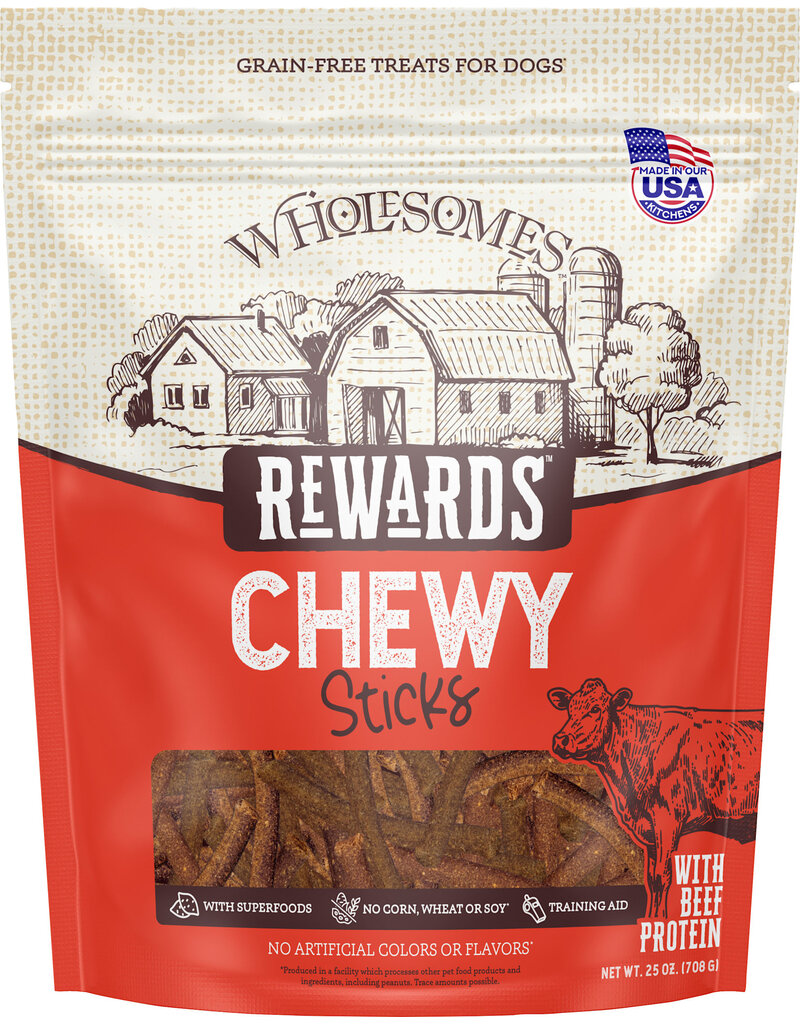 Wholesomes Wholesome Rewards Chewy Sticks Dog Treats Beef 25 Oz