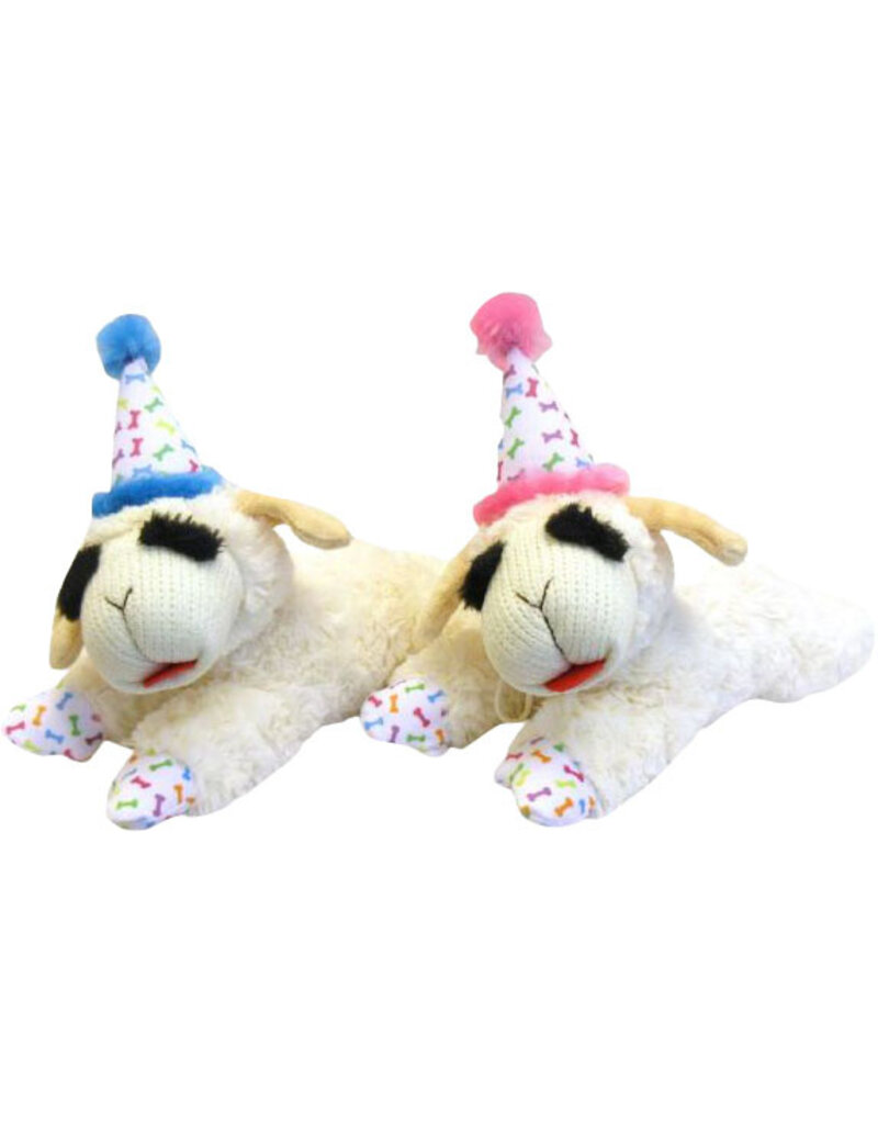 Multipet Inc Multipet Dog Toy Lambchop W/Birthday Hat asst colours
