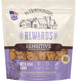 Wholesomes Wholesome Rewards Sensitive Stomach Biscuits Dog Treats Lamb Md 3 LB